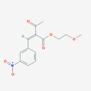 molecular formula C14H15NO6 B12819521 2-methoxyethyl (2Z)-2-[(3-nitrophenyl)methylidene]-3-oxobutanoate CAS No. 85677-92-5