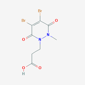 molecular formula C8H8Br2N2O4 B12819540 3-(4,5-Dibromo-2-methyl-3,6-dioxo-3,6-dihydropyridazin-1(2h)-yl)propanoic acid 