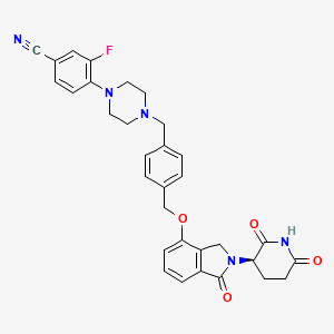 molecular formula C32H30FN5O4 B12819588 (R)-4-(4-(4-(((2-(2,6-Dioxopiperidin-3-yl)-1-oxoisoindolin-4-yl)oxy)methyl)benzyl)piperazin-1-yl)-3-fluorobenzonitrile 