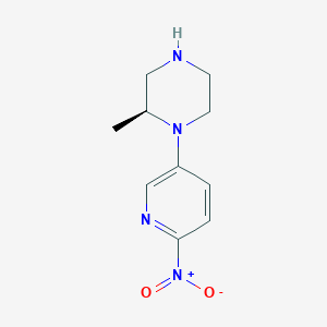 molecular formula C10H14N4O2 B12819592 (S)-2-Methyl-1-(6-nitropyridin-3-yl)piperazine 