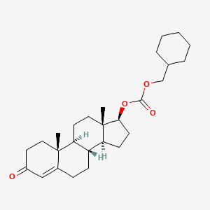 molecular formula C27H40O4 B12819635 (17beta)-17-(((Cyclohexylmethoxy)carbonyl)oxy)androst-4-en-3-one CAS No. 2697-92-9