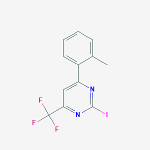 molecular formula C12H8F3IN2 B12819638 2-Iodo-6-(o-tolyl)-4-(trifluoromethyl)pyrimidine 