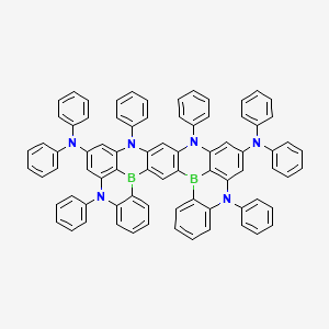 molecular formula C78H54B2N6 B12819647 15-N,15-N,25-N,25-N,12,18,22,28-octakis-phenyl-12,18,22,28-tetraza-1,5-diboranonacyclo[21.11.1.15,13.02,21.04,19.06,11.027,35.029,34.017,36]hexatriaconta-2(21),3,6,8,10,13(36),14,16,19,23,25,27(35),29,31,33-pentadecaene-15,25-diamine 