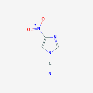 molecular formula C4H2N4O2 B12819692 4-Nitro-1H-imidazole-1-carbonitrile 