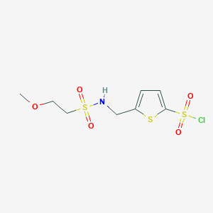 molecular formula C8H12ClNO5S3 B12819710 5-((2-Methoxyethylsulfonamido)methyl)thiophene-2-sulfonyl chloride 