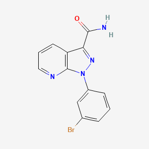 molecular formula C13H9BrN4O B12819719 1-(3-Bromophenyl)-1h-pyrazolo[3,4-b]pyridine-3-carboxamide 