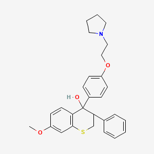 7-Methoxy-3-phenyl-4-(4-(2-pyrrolidin-1-ylethoxy)phenyl)-2,3-dihydrothiochromen-4-ol