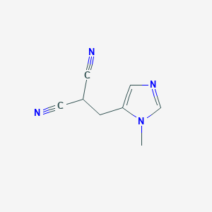 molecular formula C8H8N4 B12819772 2-((1-Methyl-1H-imidazol-5-yl)methyl)malononitrile 