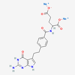 molecular formula C20H19N5Na2O6 B12819851 sodium 2-(4-(2-(2-amino-4-oxo-4,7-dihydro-3H-pyrrolo[2,3-d]pyrimidin-5-yl)ethyl)benzamido)pentanedioate 