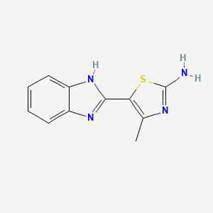 molecular formula C11H10N4S B12819862 5-(1H-benzo[d]imidazol-2-yl)-4-methylthiazol-2-amine 