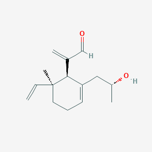 molecular formula C15H22O2 B12819863 2-((1S,6S)-2-((R)-2-Hydroxypropyl)-6-methyl-6-vinylcyclohex-2-en-1-yl)acrylaldehyde 