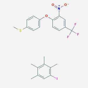 1-Iodo-2,3,4,5-tetramethylbenzene;1-(4-methylsulfanylphenoxy)-2-nitro-4-(trifluoromethyl)benzene