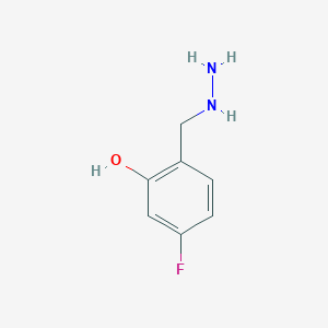 molecular formula C7H9FN2O B12819959 5-Fluoro-2-(hydrazinylmethyl)phenol 