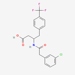 molecular formula C19H17ClF3NO3 B12819991 3-(2-(3-Chlorophenyl)acetamido)-4-(4-(trifluoromethyl)phenyl)butanoic acid 