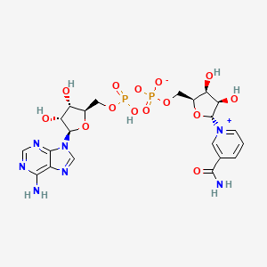 [[(2R,3S,4R,5R)-5-(6-aminopurin-9-yl)-3,4-dihydroxyoxolan-2-yl]methoxy-hydroxyphosphoryl] [(2S,3S,4R,5R)-5-(3-carbamoylpyridin-1-ium-1-yl)-3,4-dihydroxyoxolan-2-yl]methyl phosphate