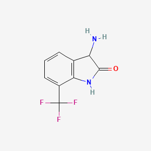 molecular formula C9H7F3N2O B12820065 3-Amino-7-(trifluoromethyl)indolin-2-one 