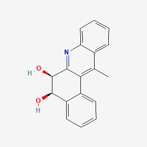 molecular formula C18H15NO2 B12820075 cis-5,6-Dihydro-5,6-dihydroxy-12-methylbenz(a)acridine CAS No. 83876-50-0