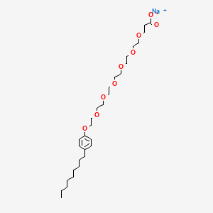 molecular formula C30H51NaO9 B12820084 4,7,10,13,16,19-Hexaoxaheneicosanoic acid, 21-(4-nonylphenoxy)-, sodium salt CAS No. 70179-80-5