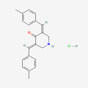 molecular formula C21H22ClNO B12820129 3,5-Bis[(4-methylphenyl)methylene]-4-piperidone hydrochloride; 4-Piperidione,3,5-bis[(4-methylphenyl)methylene] hydrochloride 