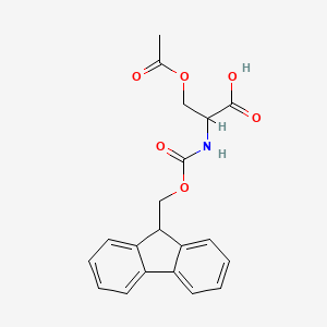 molecular formula C20H19NO6 B12820133 3-(acetyloxy)-2-({[(9H-fluoren-9-yl)methoxy]carbonyl}amino)propanoic acid 