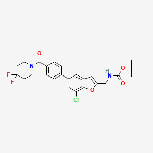 tert-Butyl ((7-chloro-5-(4-(4,4-difluoropiperidine-1-carbonyl)phenyl)benzofuran-2-yl)methyl)carbamate