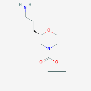 molecular formula C12H24N2O3 B12820182 tert-Butyl (S)-2-(3-aminopropyl)morpholine-4-carboxylate 