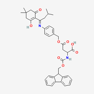 molecular formula C39H42N2O8 B12820190 (S)-2-(((9H-fluoren-9-yl)methoxy)carbonylamino)-4-(4-(1-(4,4-dimethyl-2,6-dioxocyclohexylidene)-3-methylbutylamino)benzyloxy)-4-oxobutanoic acid 