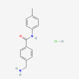 molecular formula C15H17ClN2O B12820217 4-(aminomethyl)-N-(4-methylphenyl)benzamide;hydrochloride 