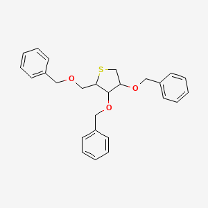 molecular formula C26H28O3S B12820284 3,4-Bis(phenylmethoxy)-2-(phenylmethoxymethyl)thiolane 