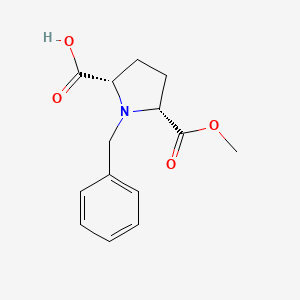 molecular formula C14H17NO4 B12820362 (2S,5R)-1-Benzyl-5-(methoxycarbonyl)pyrrolidine-2-carboxylic acid 