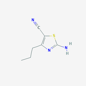 molecular formula C7H9N3S B12820433 2-Amino-4-propylthiazole-5-carbonitrile 