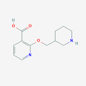 molecular formula C12H16N2O3 B12820597 2-(Piperidin-3-ylmethoxy)nicotinic acid 