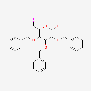 molecular formula C28H31IO5 B12820687 Methyl-6-deoxy-6-iodo-2,3,4-tri-O-benzyl-alpha-D-glucopyranoside 