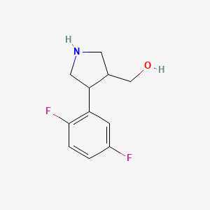 molecular formula C11H13F2NO B12820694 (4-(2,5-Difluorophenyl)pyrrolidin-3-yl)methanol 