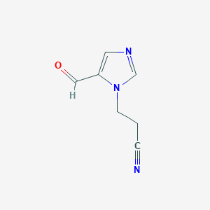 molecular formula C7H7N3O B12820722 3-(5-Formyl-1H-imidazol-1-yl)propanenitrile 