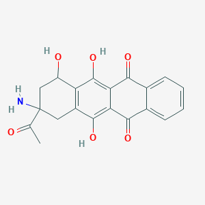 molecular formula C20H17NO6 B12820728 9-acetyl-9-amino-6,7,11-trihydroxy-8,10-dihydro-7H-tetracene-5,12-dione 