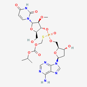 [[(2S,3R,5S)-5-(6-aminopurin-9-yl)-3-hydroxyoxolan-2-yl]methoxy-[(2R,3R,4S,5S)-5-(2,4-dioxopyrimidin-1-yl)-2-(hydroxymethyl)-4-methoxyoxolan-3-yl]oxyphosphoryl]sulfanylmethyl propan-2-yl carbonate