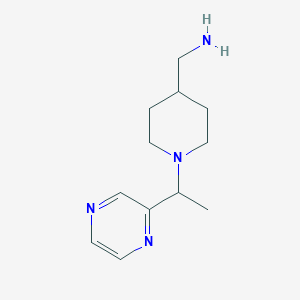 molecular formula C12H20N4 B12820742 (1-(1-(Pyrazin-2-yl)ethyl)piperidin-4-yl)methanamine 