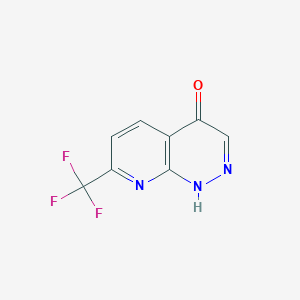 molecular formula C8H4F3N3O B12820802 7-(Trifluoromethyl)pyrido[2,3-c]pyridazin-4-ol 