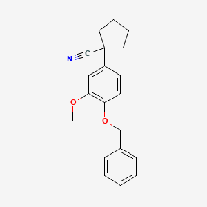 molecular formula C20H21NO2 B12820821 1-(4-(Benzyloxy)-3-methoxyphenyl)cyclopentane-1-carbonitrile 