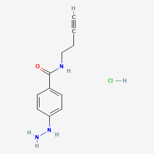 N-(But-3-yn-1-yl)-4-hydrazinylbenzamide hydrochloride