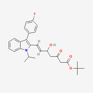 molecular formula C28H32FNO4 B1282086 Tert-butyl (E)-7-[3-(4-fluorophenyl)-1-(1-methylethyl)-1H-indol-2-YL]-5-hydroxy-3-oxo-6-heptenoate CAS No. 375846-25-6