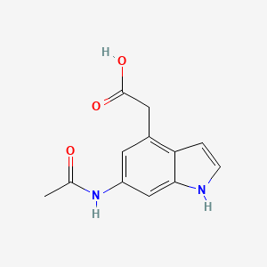 molecular formula C12H12N2O3 B12820876 2-(6-Acetamido-1H-indol-4-yl)acetic acid 