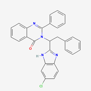 3-(1-(5-Chloro-1H-benzimidazol-2-yl)-2-phenylethyl)-2-phenyl-4(3H)-quinazolinone