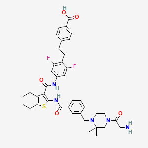 4-(2,6-Difluoro-4-(2-(3-((4-glycyl-2,2-dimethylpiperazin-1-yl)methyl)benzamido)-4,5,6,7-tetrahydrobenzo[b]thiophene-3-carboxamido)phenethyl)benzoic acid