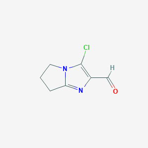 molecular formula C7H7ClN2O B12820980 3-Chloro-6,7-dihydro-5H-pyrrolo[1,2-a]imidazole-2-carbaldehyde 