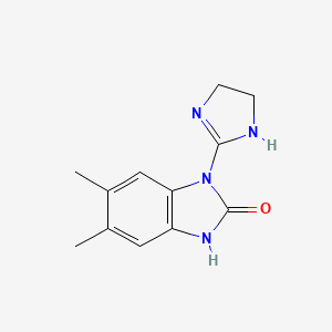 molecular formula C12H14N4O B12820996 1-(4,5-Dihydro-1H-imidazol-2-yl)-5,6-dimethyl-1H-benzo[d]imidazol-2(3H)-one 