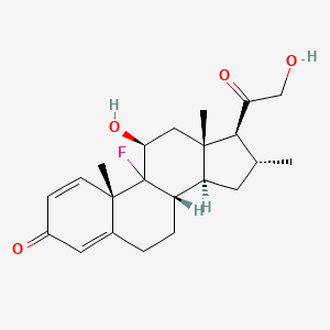 molecular formula C22H29FO4 B12821002 (8S,10S,11S,13S,14S,16R,17S)-9-fluoro-11-hydroxy-17-(2-hydroxyacetyl)-10,13,16-trimethyl-7,8,11,12,14,15,16,17-octahydro-6H-cyclopenta[a]phenanthren-3-one 