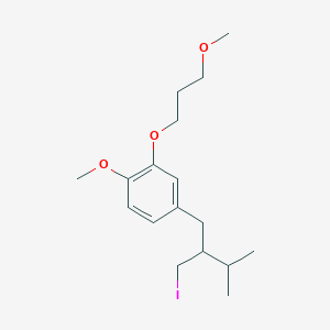 molecular formula C17H27IO3 B12821013 4-[2-(Iodomethyl)-3-methylbutyl]-1-methoxy-2-(3-methoxypropoxy)benzene 