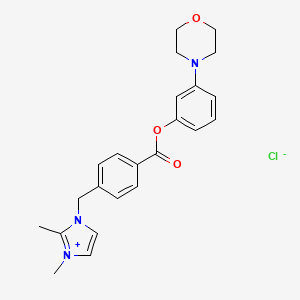 1,2-Dimethyl-3-(4-((3-morpholinophenoxy)carbonyl)benzyl)-1H-imidazol-3-ium chloride